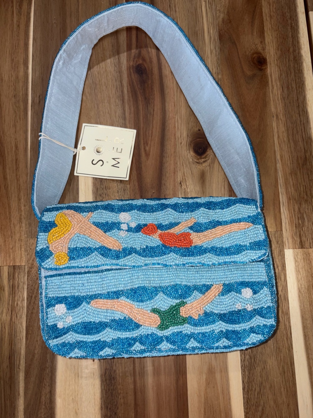 Viral Sol & Mer Beaded Swimmer Baguette Bag 🌊  Coastal Summer Shoulder Purse